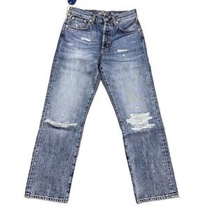 NWT Daily Blue Women's Hype‎ Cropped Jeans Medium Wash Blue Distressed Size 25